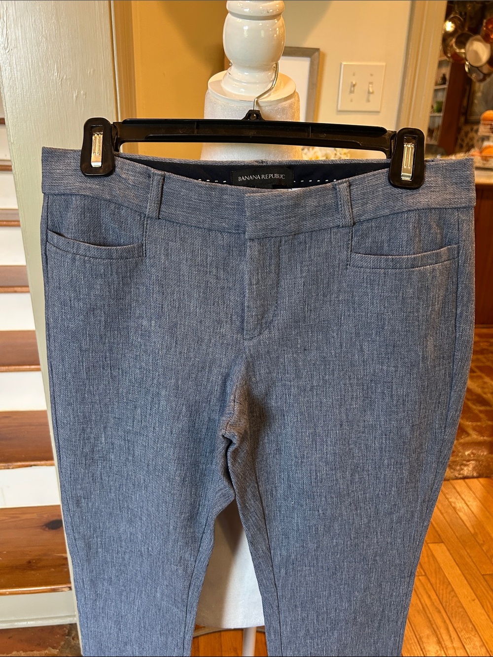 Banana Republic Women's Heathered Blue Skinny Dress Pants